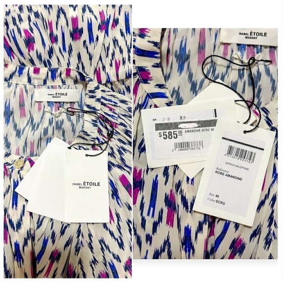 Isabel Marant Etoile Amandine Mini Dress, Size 40ER/US8, New with Tag - Picture 11 of 16